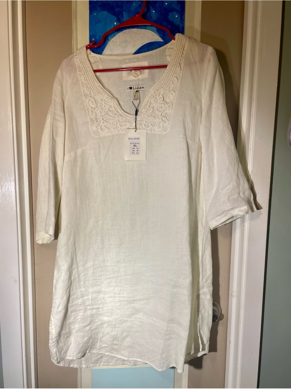 White Embroidered V-Neck Mini Dress